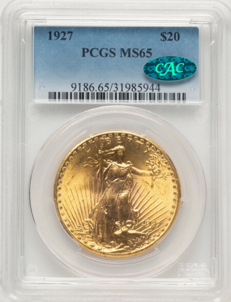 1927 $20 CAC 65 PCGS
