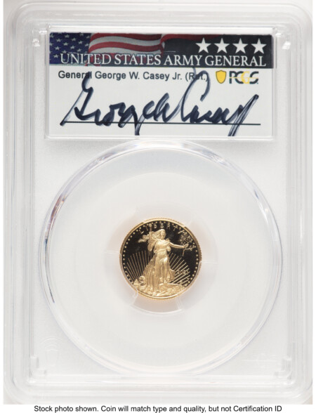 2021-W Type 1 Proof Gold Eagle 1/10 oz FS George Casey 70 PCGS
