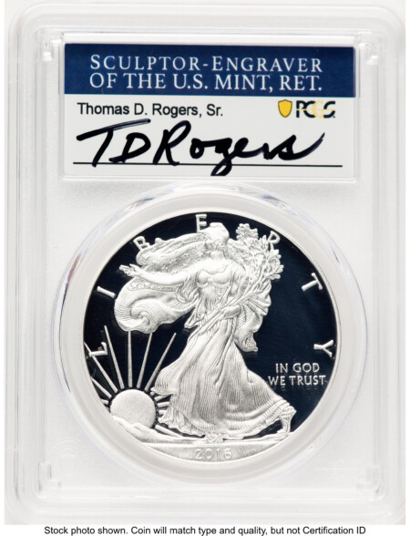 2016-W Proof Silver Eagle 1 oz WP Mint Hoard TD Rogers 70 PCGS