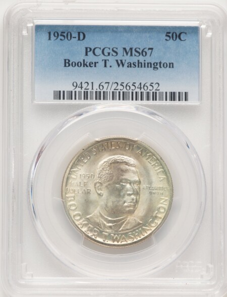 1950-D 50C Booker T. Washington, MS 67 PCGS
