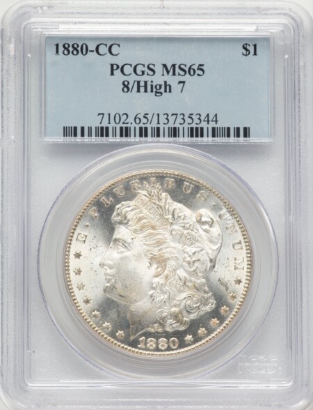 1880-CC S$1 8 Over High 7 65 PCGS