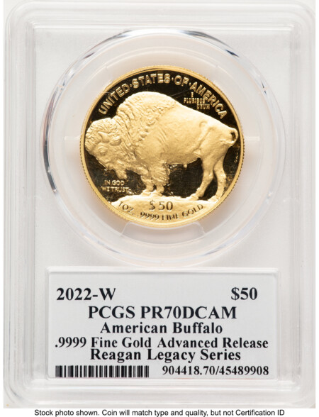 2022-W Proof Gold Buffalo 1 oz AR Reagan Legacy Series Michael Reagan Picture 70 PCGS