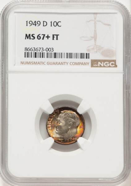 1949-D 10C, FB NGC Plus 67 NGC
