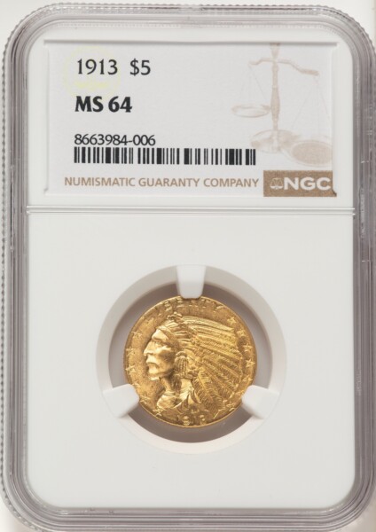 1913 $5 64 NGC