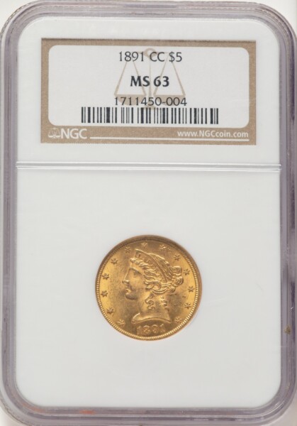 1891-CC $5 63 NGC