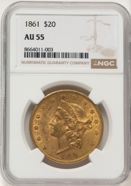 1861 $20 55 NGC