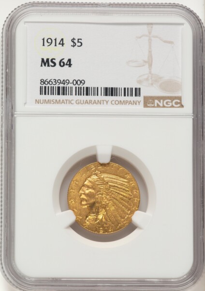 1914 $5 64 NGC