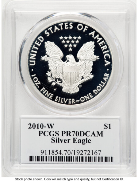 2010-W Proof Silver Eagle 1 oz TD Rogers 70 PCGS
