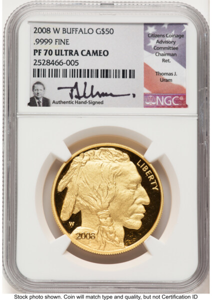 2008-W Proof Gold Buffalo 1 oz Thomas Uram 70 NGC