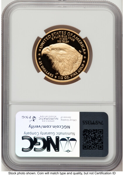 2021-W Type 2 Proof Gold Eagle 1/2 oz Kenneth Bressett Red Book 70 NGC
