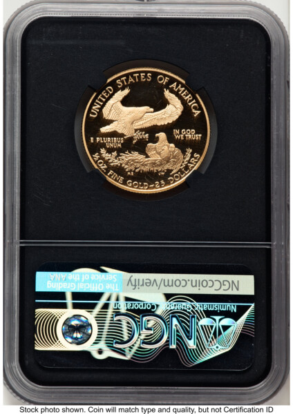 2007-W Proof Gold Eagle 1/2 oz ER Miles Standish Blk Core 70 NGC