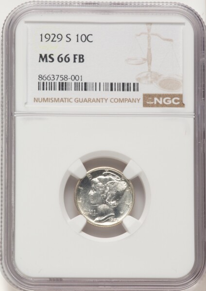 1929-S 10C, FB 66 NGC