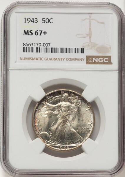 1943 50C NGC Plus 67 NGC