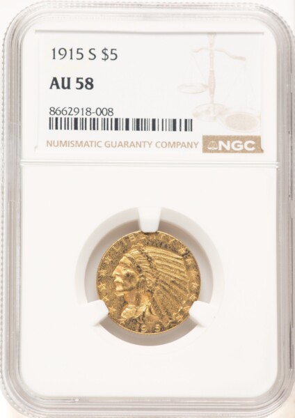 1915-S $5 58 NGC