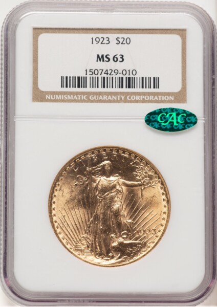1923 $20 CAC 63 NGC