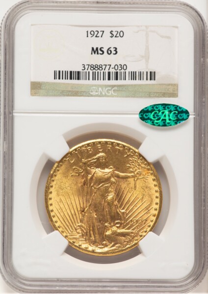 1927 $20 CAC 63 NGC
