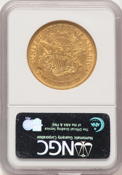 1854 $20 Small Date 53 NGC