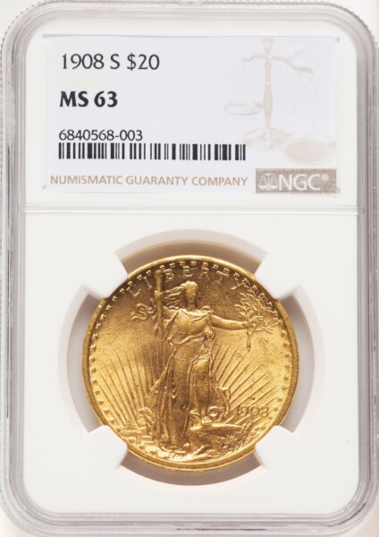 1908-S $20 63 NGC