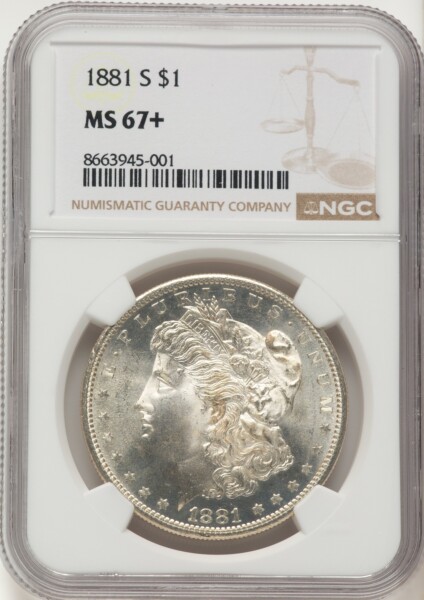 1881-S S$1 NGC Plus 67 NGC