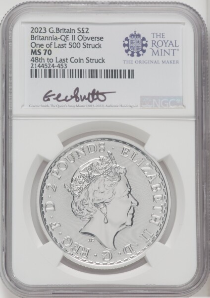 2023 G.B. S2 BRITANNIA 2 COIN KING AND QUEEN SET #48 70 NGC