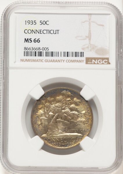 1935 50C Connecticut, MS 66 NGC