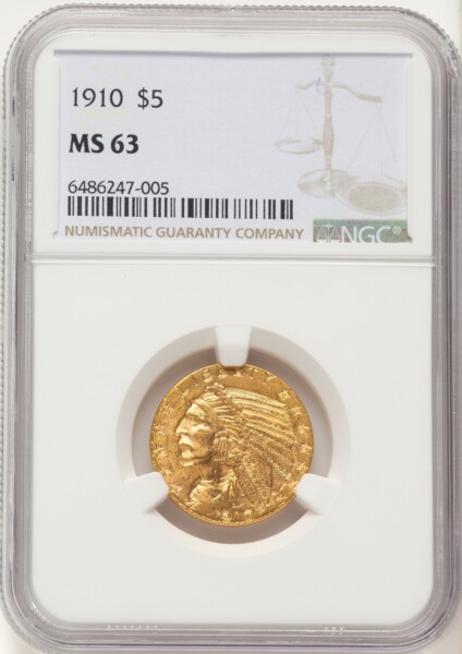 1910 $5 63 NGC