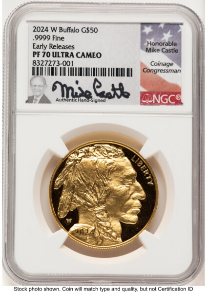 2024-W Proof Gold Buffalo 1 oz ER Mike Castle 70 NGC