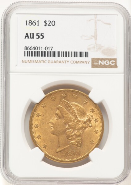 1861 $20 55 NGC