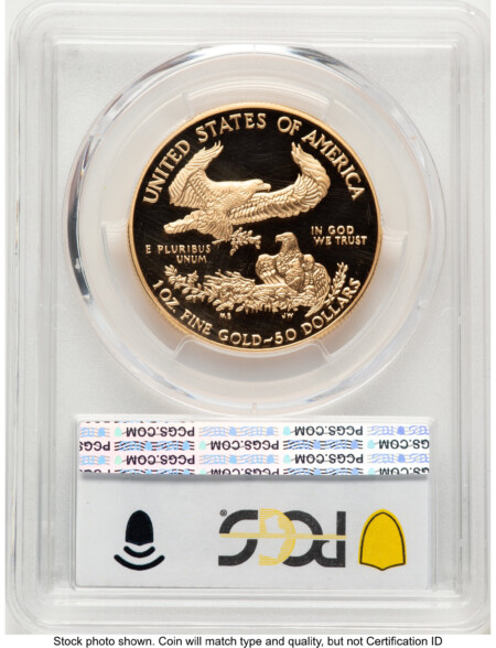 1998-W Proof Gold Eagle 1 oz Blue Gradient 70 PCGS