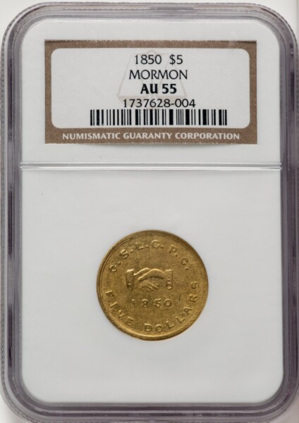 1850 Mormon Five Dollar 55 NGC