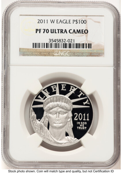 2011-W Proof Platinum Eagle 1 oz Brown Label 70 NGC