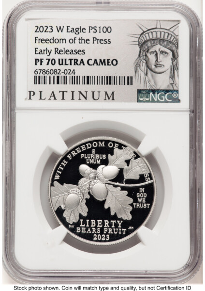 2023-W Proof Platinum Eagle 1 oz ER American Liberty Series Label 70 NGC