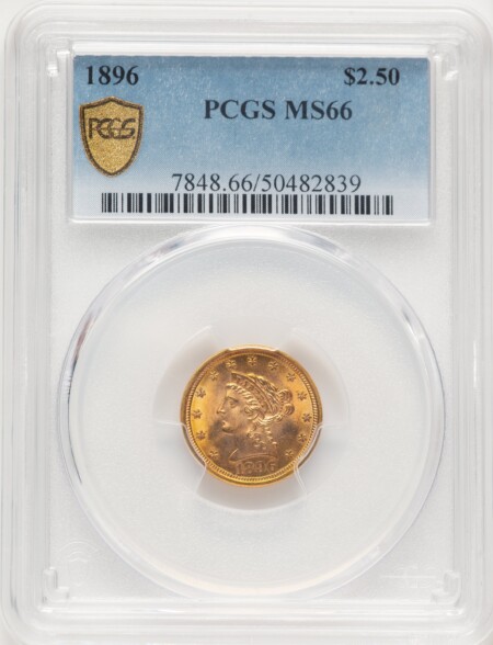 1896 $2 1/2 PCGS Secure 66 PCGS