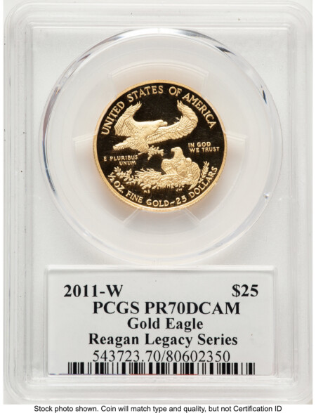 2011-W Proof Gold Eagle 1/2 oz Reagan Legacy Series Michael Reagan 70 PCGS