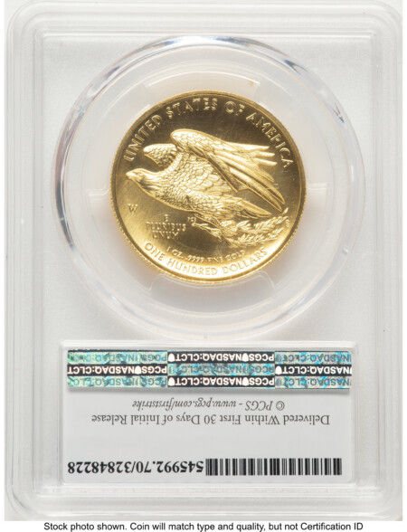 2015-W G$100 American Liberty High Relief FS Liberty Flag Label 70 PCGS
