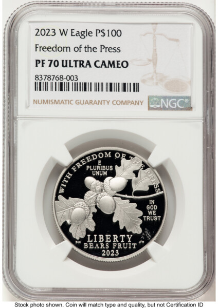 2023-W Proof Platinum Eagle 1 oz Brown Label 70 NGC