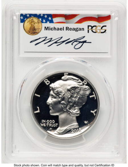 2018-W Palladium Eagle 1 oz, PR FS Reagan Legacy Series Michael Reagan 70 PCGS