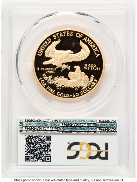 2010-W Proof Gold Eagle 1 oz Blue Gradient 70 PCGS