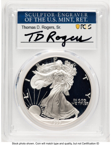 1995-P Proof Silver Eagle 1 oz TD Rogers 70 PCGS