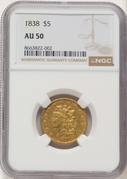 1838 $5 50 NGC