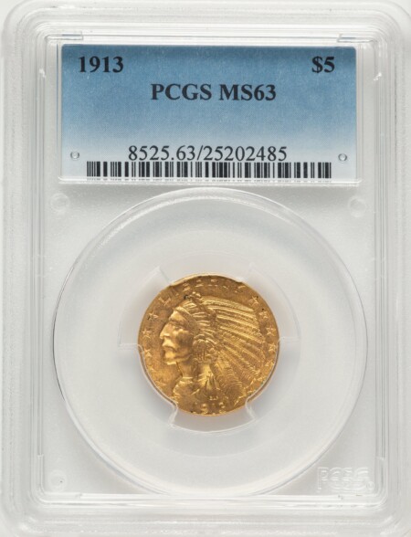 1913 $5 63 PCGS