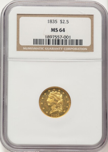1835 $2 1/2 64 NGC