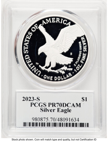 2023-S Proof Silver Eagle 1 oz TD Rogers 70 PCGS