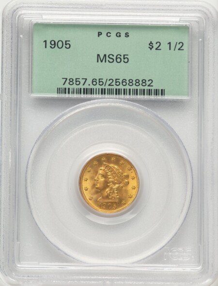 1905 $2 1/2 65 PCGS