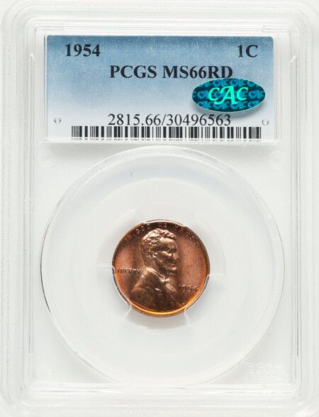 1954 1C, RD CAC 66 PCGS