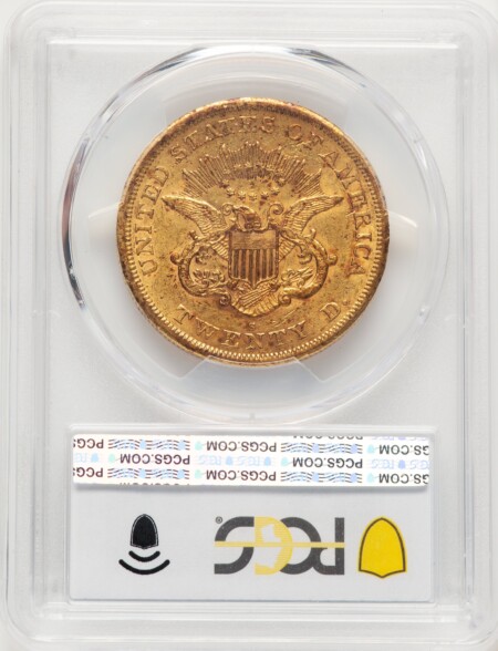 1866-S $20 NO MOTTO PCGS Secure 53 PCGS