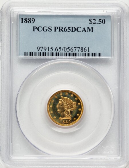 1889 $2 1/2, DC 65 PCGS