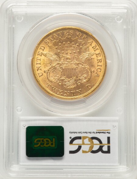 1873 $20 OPEN 3 CAC 61 PCGS