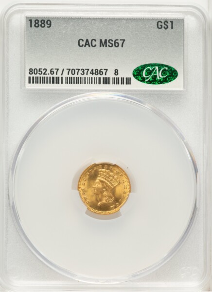 1889 G$1 67 CACG