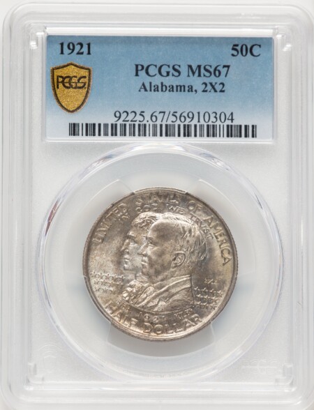 1921 50C Alabama 2X2, MS PCGS Secure 67 PCGS